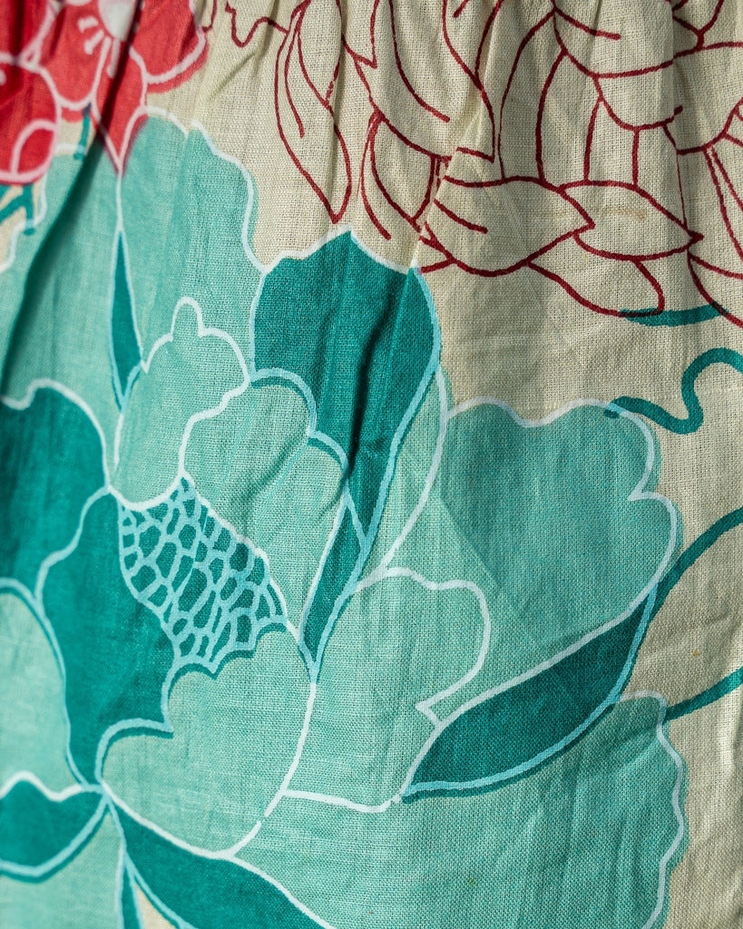 Green Leaves Print Midi Dress - Sleeveless