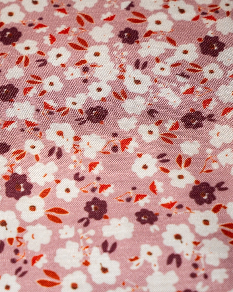 Light Pink Small Flower Midi Dress - Sleeveless