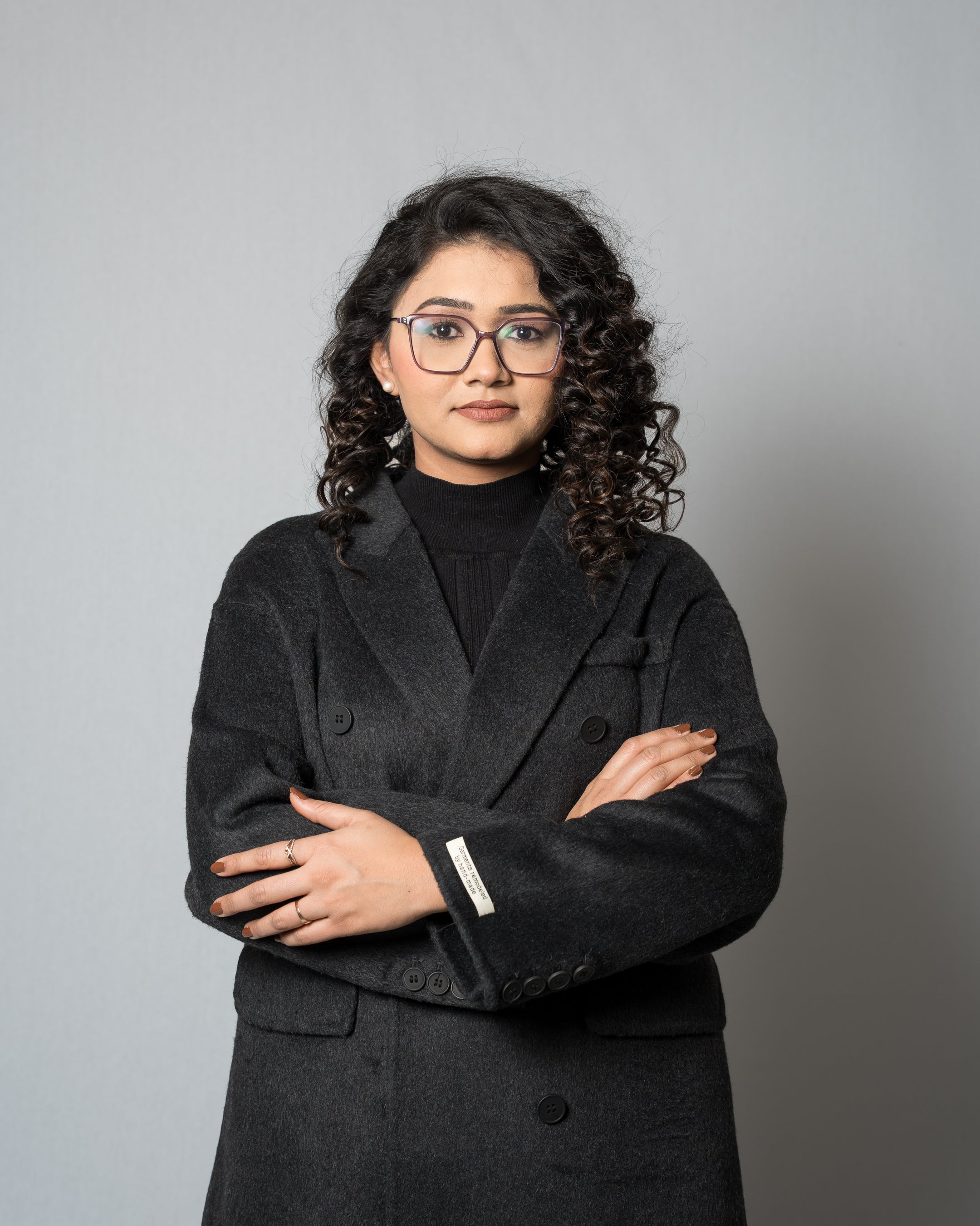 Women's Oversized Double-Breasted Wool Coat - Long Black Winter Jacket