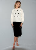 Beige 3D Heart Pattern Sweater